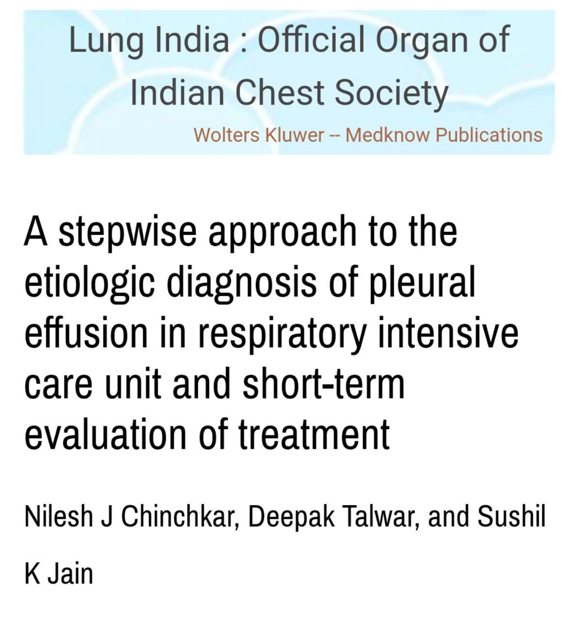 Research Publication 5 - Dr. Nilesh Chinchkar Pulmonologist Panvel